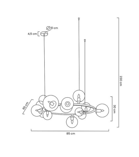 MOOSEE lampa wisząca ALURE 85 złota