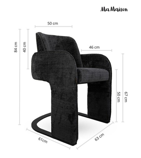 MaMaison krzesło BORA czarne