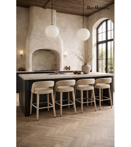 MaMaison krzesło barowe IRIS beżowe