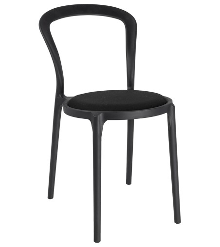 Krzesło SLIM czarne - polipropylen,  tkanina