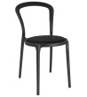 Krzesło SLIM czarne - polipropylen,  tkanina