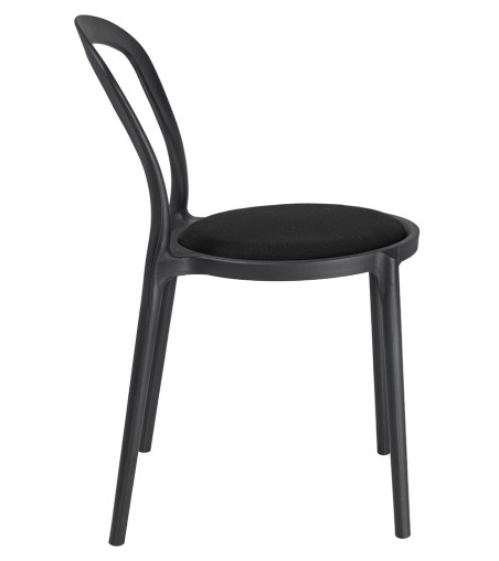 Krzesło SLIM czarne - polipropylen,  tkanina