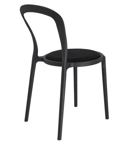 Krzesło SLIM czarne - polipropylen,  tkanina