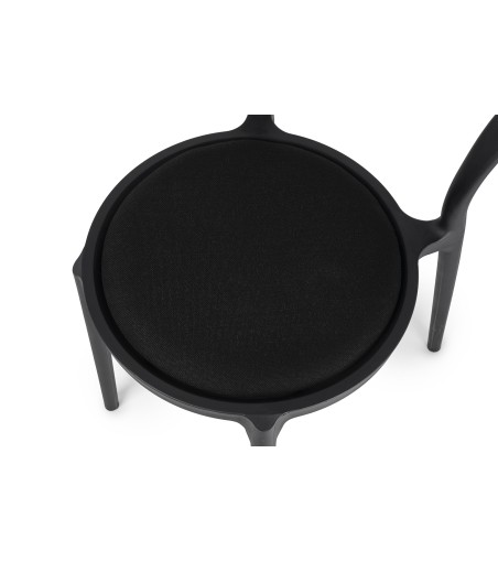 Krzesło SLIM czarne - polipropylen,  tkanina