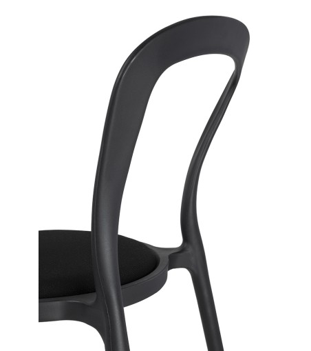 Krzesło SLIM czarne - polipropylen,  tkanina