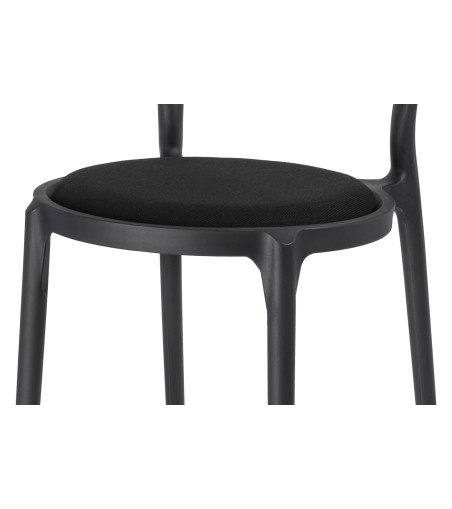 Krzesło SLIM czarne - polipropylen,  tkanina