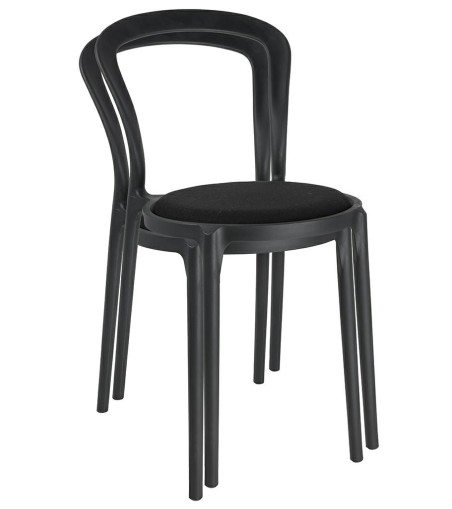 Krzesło SLIM czarne - polipropylen,  tkanina