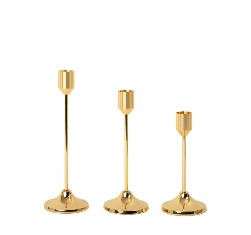 Zestaw 3 świeczników SHP SPLEND złoty