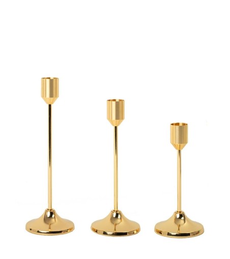 Zestaw 3 świeczników SHP SPLEND złoty