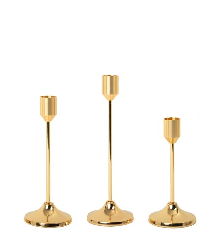 Zestaw 3 świeczników SHP SPLEND złoty