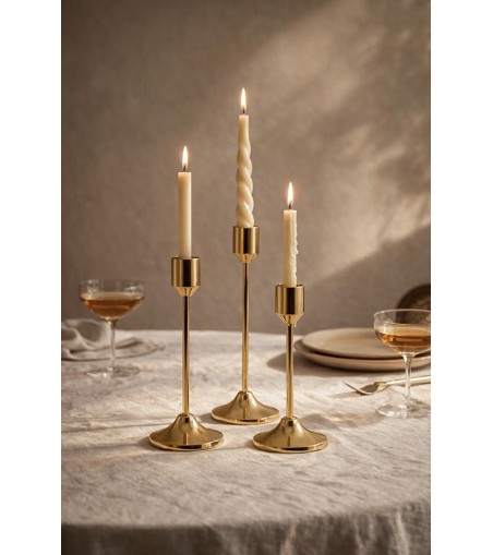 Zestaw 3 świeczników SHP SPLEND złoty