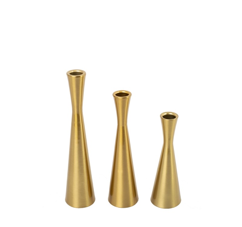 Zestaw 3 świeczników SHP TRIO złoty