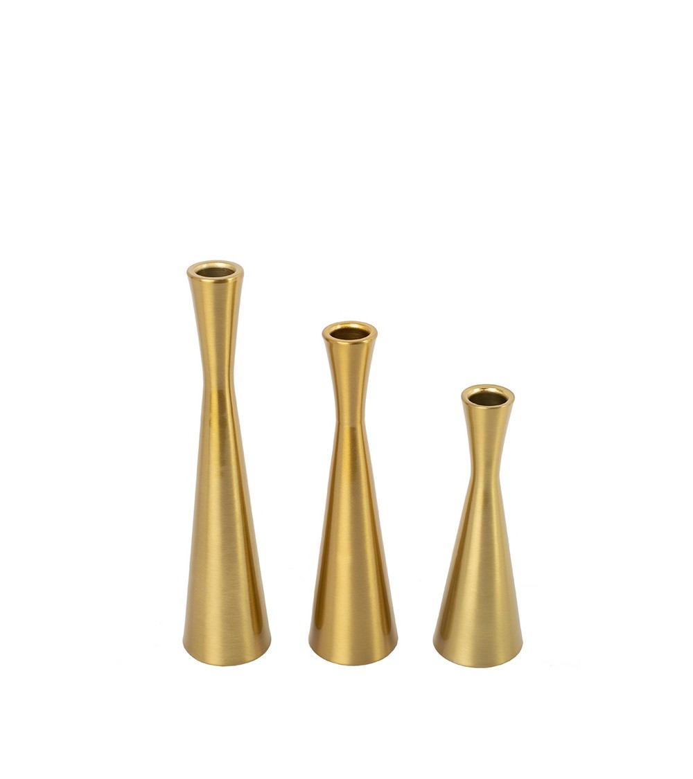 Zestaw 3 świeczników SHP TRIO złoty