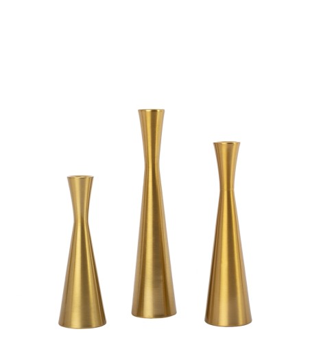 Zestaw 3 świeczników SHP TRIO złoty