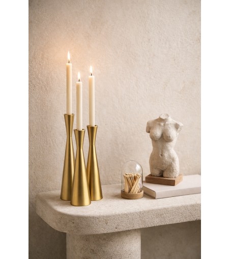Zestaw 3 świeczników SHP TRIO złoty