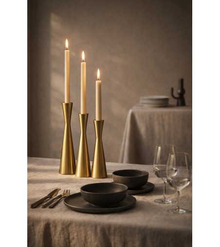 Zestaw 3 świeczników SHP TRIO złoty