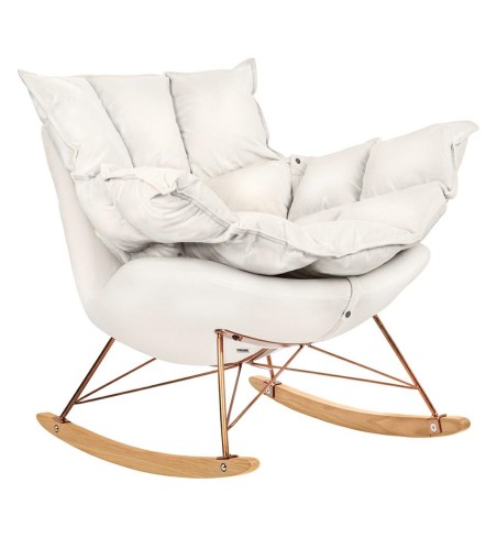 Fotel bujany SWING VELVET beżowy