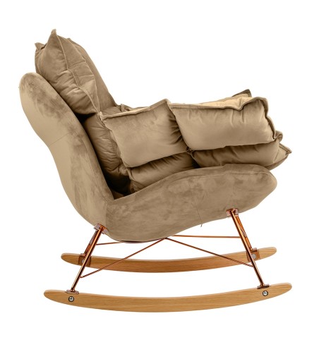 Fotel bujany SWING VELVET khaki