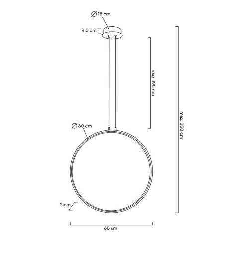 MOOSEE lampa wisząca CIRCULO 60 czarna