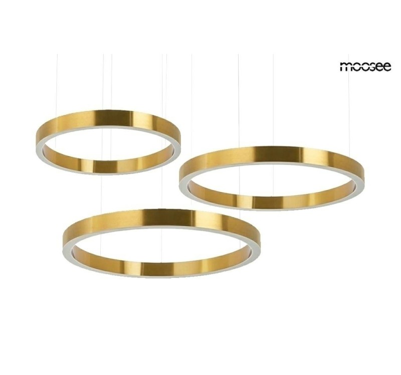MOOSEE lampa wisząca RING 40 + 60 + 60    złota na jednej podsufitce