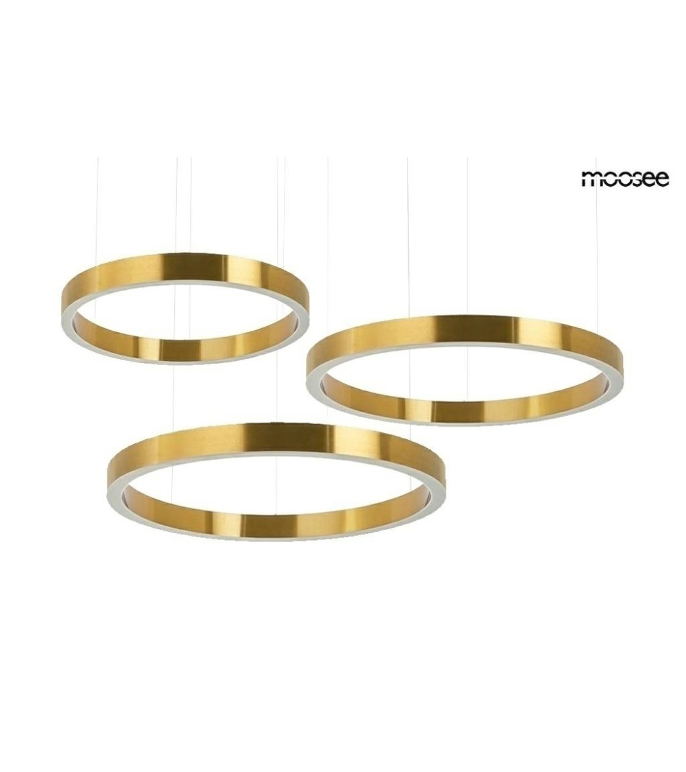 MOOSEE lampa wisząca RING 40 + 60 + 60    złota na jednej podsufitce