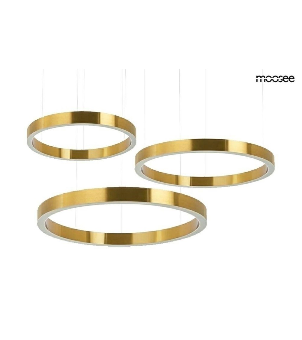 MOOSEE lampa wisząca RING 40 + 60 + 80    złota na jednej podsufitce
