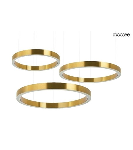 MOOSEE lampa wisząca RING 40 + 60 + 80    złota na jednej podsufitce