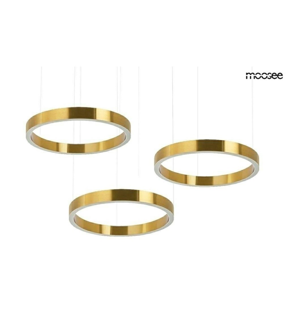 MOOSEE lampa wisząca RING 40 + 40 + 40    złota na jednej podsufitce