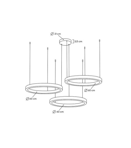 MOOSEE lampa wisząca RING 60 + 60 + 60    złota na jednej podsufitce