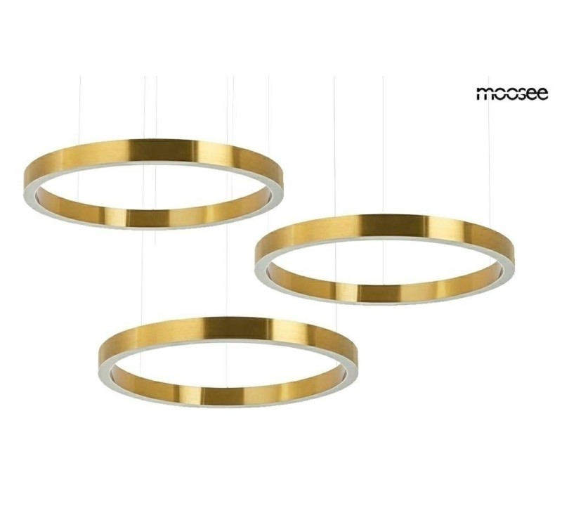 MOOSEE lampa wisząca RING 80 + 80 + 80    złota na jednej podsufitce