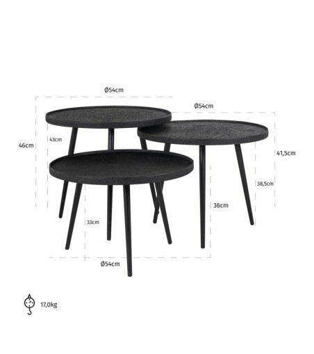 RICHMOND zestaw stolików OXFORD czarny
