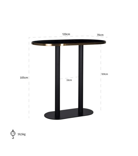 RICHMOND stolik barowy ZENZA czarny
