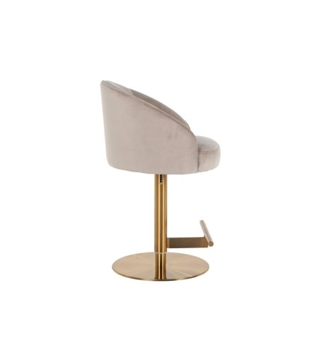 RICHMOND krzesło barowe ZABI regulowane - welur, złota podstawa