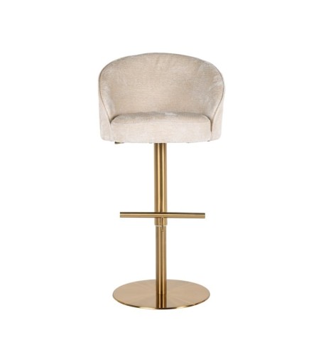 RICHMOND krzesło barowe ZABI regulowane - jasny szenil, złota podstawa