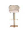 RICHMOND krzesło barowe ZABI regulowane - jasny szenil, złota podstawa