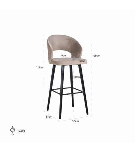 RICHMOND krzesło barowe SAVOY 82 khaki