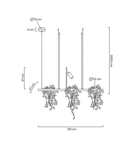 MOOSEE lampa wisząca PLANT LINE czarna