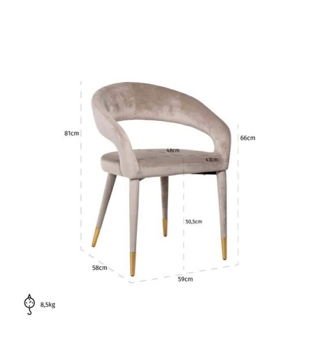 RICHMOND krzesło GIA beżowe - trudnopalne