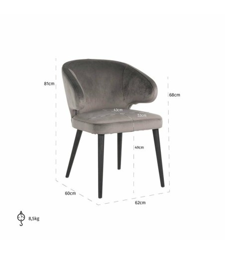 RICHMOND krzesło INDIGO STONE - welur