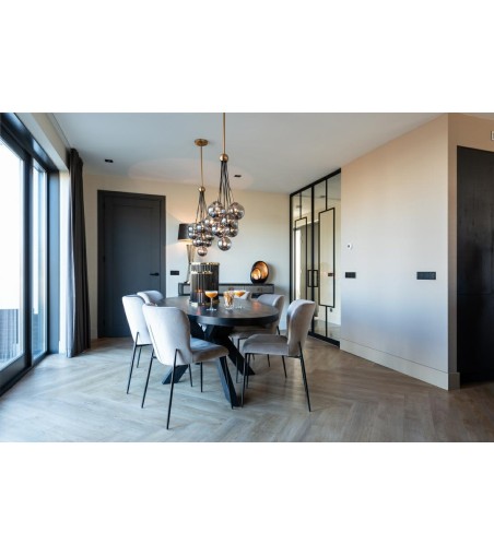 RICHMOND krzesło DARBY VELVET beżowy - trudnopalne