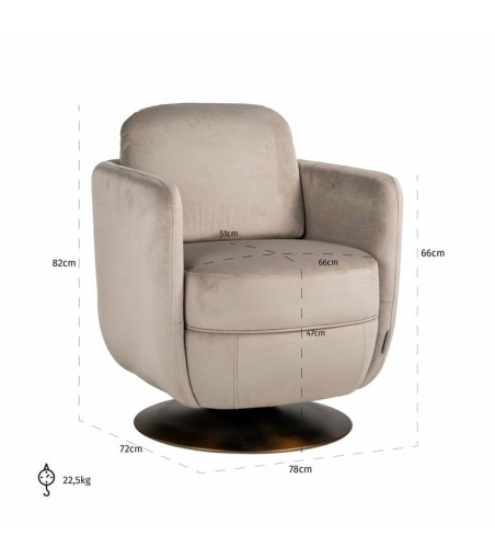 RICHMOND fotel obrotowy TURNER beżowy - trudnopalny