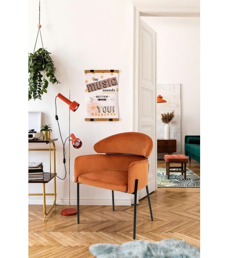 KARE krzesło ALEXIA Velvet pomarańczowe