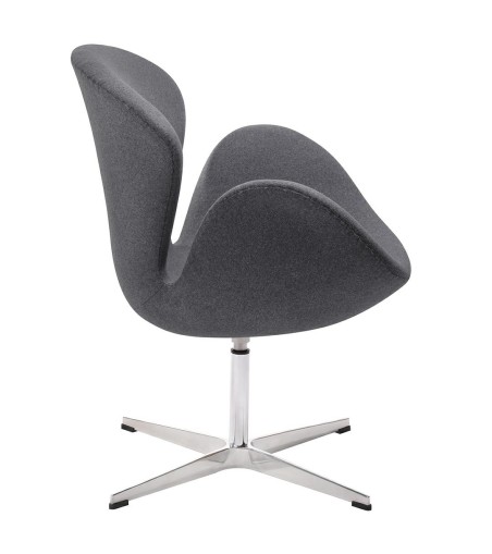 Fotel SWAN WOOL PREMIUM szary - wełna, podstawa stal