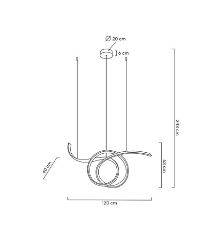 MOOSEE lampa wisząca WAVE 120 złota