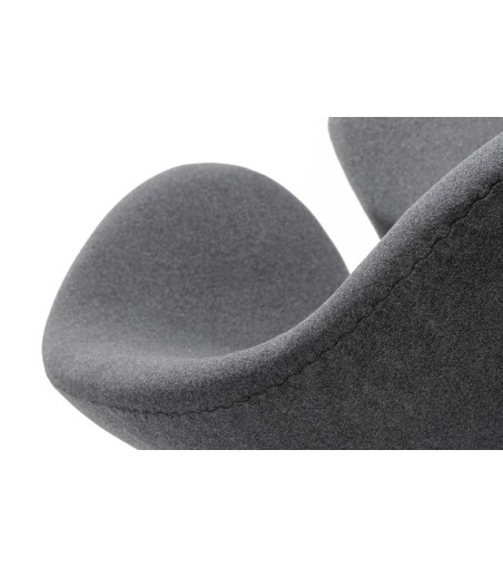 Fotel SWAN WOOL PREMIUM szary - wełna, podstawa stal