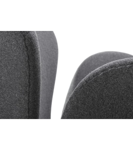 Fotel SWAN WOOL PREMIUM szary - wełna, podstawa stal