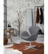 Fotel SWAN WOOL PREMIUM szary - wełna, podstawa stal