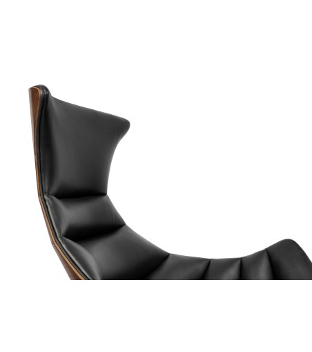 Fotel HOMMER z podnóżkiem czarny