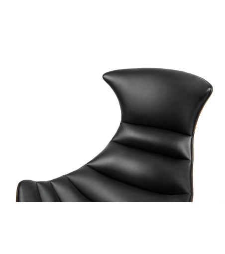 Fotel HOMMER z podnóżkiem czarny