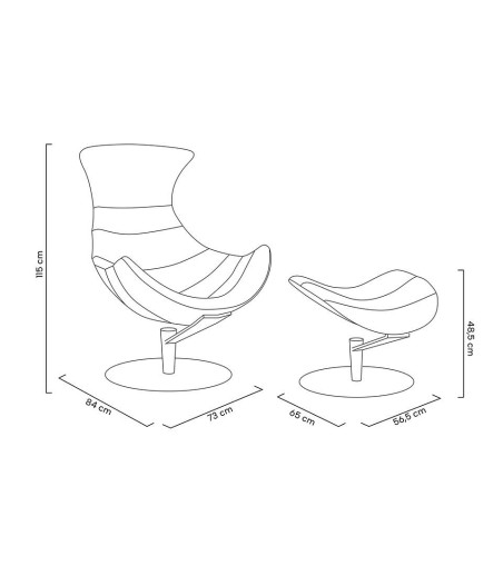 Fotel HOMMER z podnóżkiem czarny